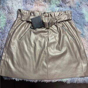 Marc New York Shimmering Tan Mini Skirt